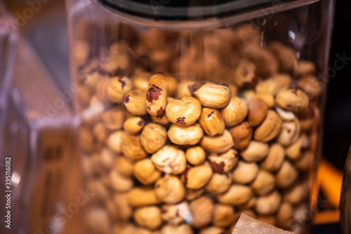Natural toasted hazelnuts for confectionery © alipko
