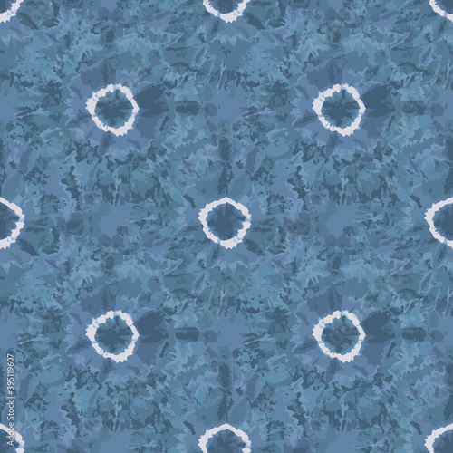 Blue Tie Dye chevron dot repeat pattern