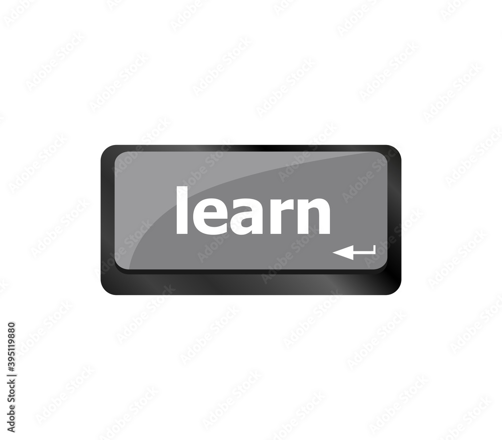Keyboard with key Learn button. Internet education concept Keyboard with key Learn button. Internet education concept