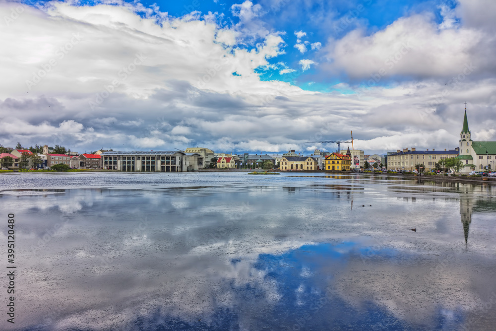 Tjörnin Pond in Reykjavik