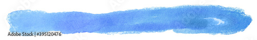 Stain watercolor blue stripe. Element on white background