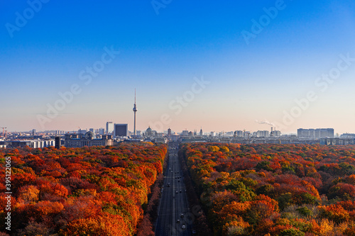 Berlin panorama skyline with tiergarten