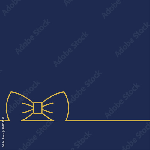 Concepto moda de caballero. Logotipo corbatín con nudo pajarita con lineas en fondo azul