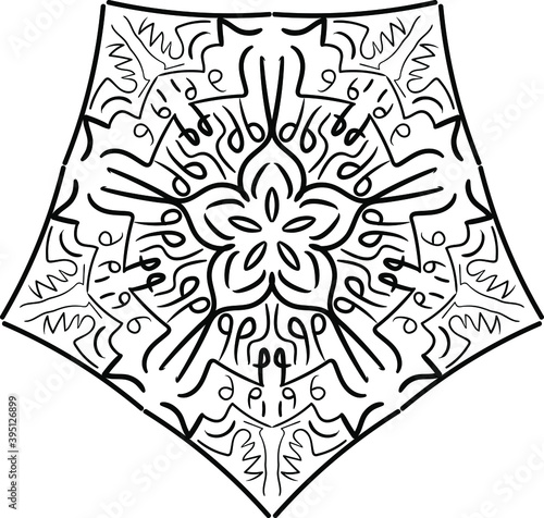 Ornamental diwali pattern. Mehndi mandala, Indian Henna. Black and white tattoo design or pattern. Vector illustration