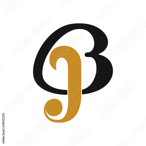 Initial letter bj or jb logo vector design templates