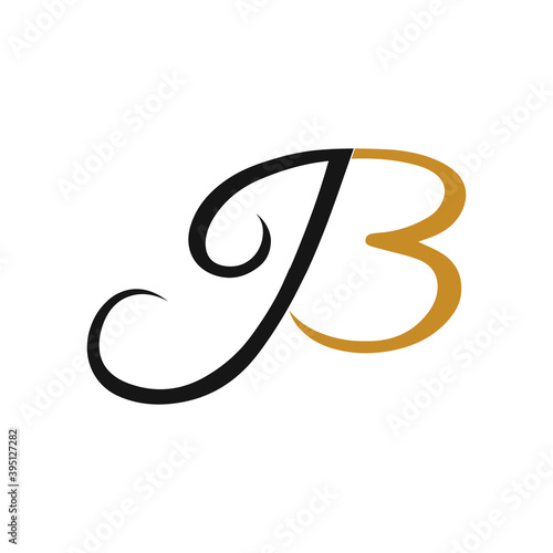 Initial letter bj or jb logo vector design templates photo