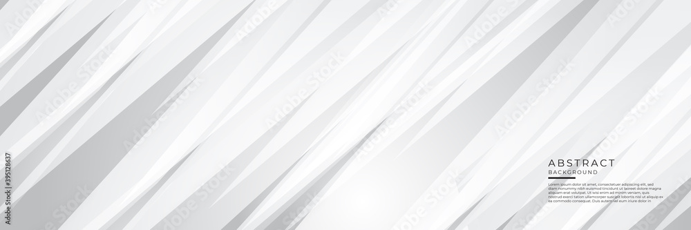 Obraz premium Grey white abstract background geometry shine and layer element vector for presentation design. Vector illustration design for corporate business presentation, banner, cover, web, flyer, card, poster