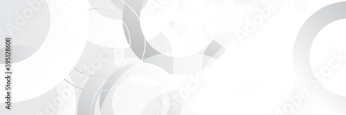White abstract banner background with circle texture pattern. Vector illustration design for corporate business presentation, banner, cover, web, flyer, card, poster, game, texture, slide, magazine