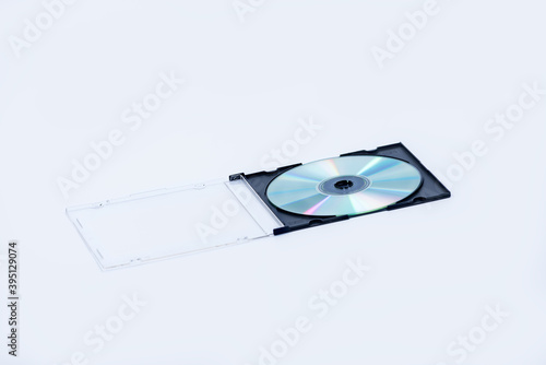 Compact disc, CD inside its plastic case isolated on white background