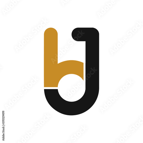 Initial letter bj or jb logo vector design template