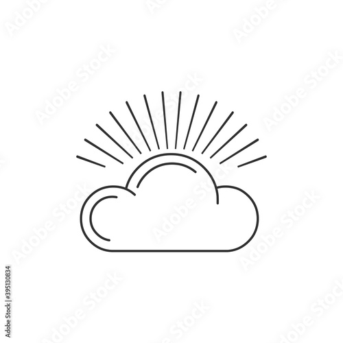 Cloud and sun rays icon. St...
