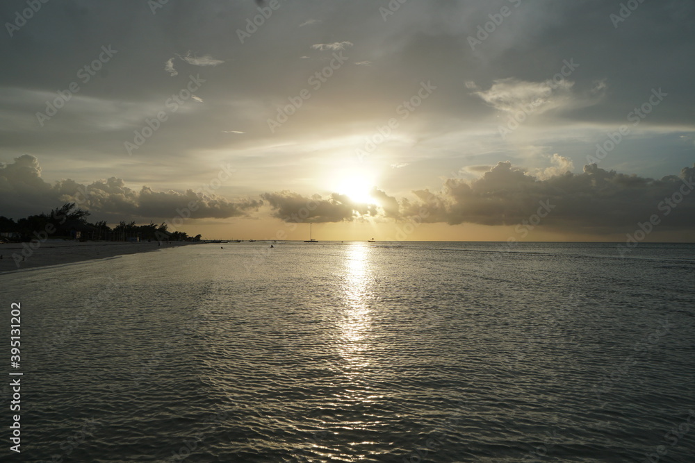 holbox, mexico, sea, water, clouds, nature, caribbean , day, sunset
