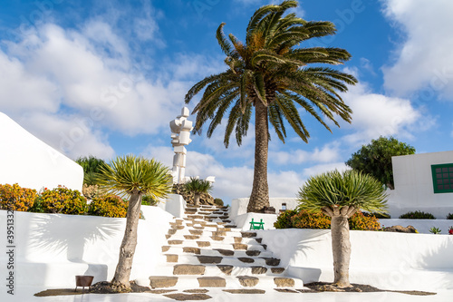  The Monumento al Campesino or Farmer's Monument next to the road in the center of Lanzarote designed by the famous artist Cesar Manrique. Mozaga, Lanzarote, Spain photo