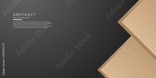 Black gold brown abstract presentation background. Vector illustration design for corporate business presentation, banner, cover, web, flyer, card, poster, game, texture, slide, magazine, and ppt