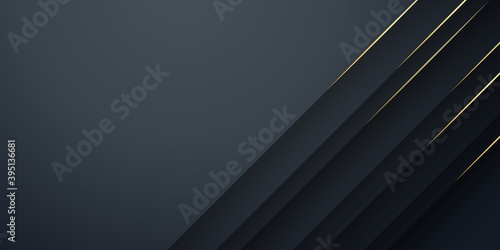 Modern abstract black gold line background. Vector illustration design for corporate business presentation, banner, cover, web, flyer, card, poster, game, texture, slide, magazine, and powerpoint.