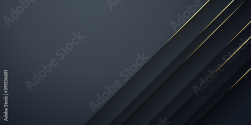 Wallpaper Mural Modern abstract black gold line background. Vector illustration design for corporate business presentation, banner, cover, web, flyer, card, poster, game, texture, slide, magazine, and powerpoint. Torontodigital.ca