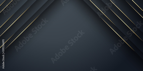 Modern abstract black gold line background. Vector illustration design for corporate business presentation, banner, cover, web, flyer, card, poster, game, texture, slide, magazine, and powerpoint.