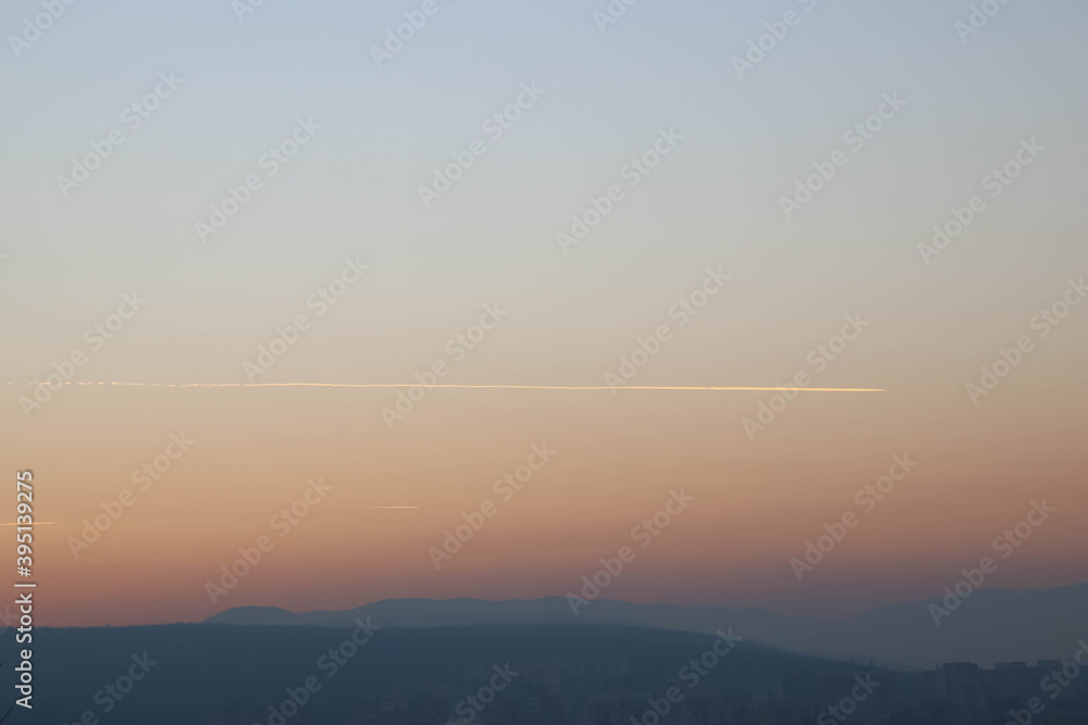 Fototapeta premium Evening sky over mountains during summer