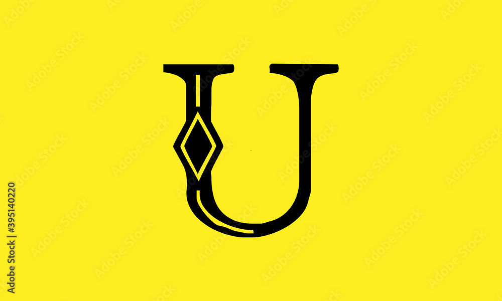 U Diamond Cut Logo Design U Diamond Cut Logo Design