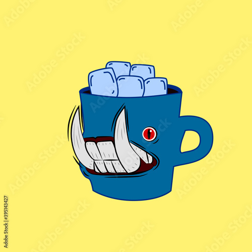 ice coffee laughing out loud, streetwear or t-shirt design