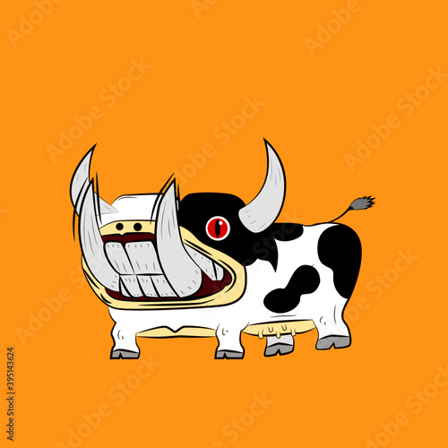cow laughing out loud, streetwear or t-shirt design