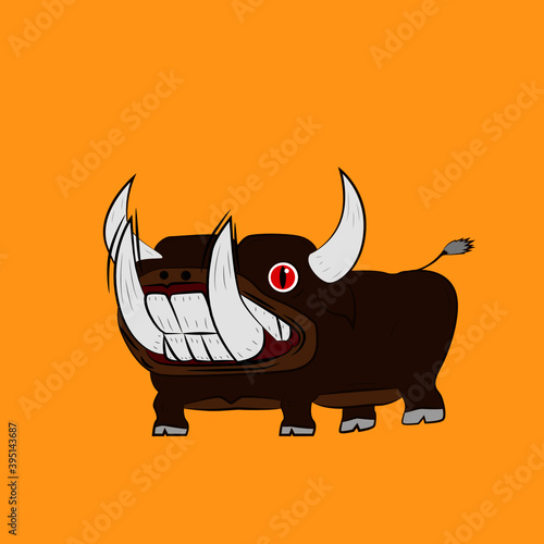 cow laughing out loud, streetwear or t-shirt design