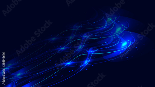 Texture of red abstract red magical glowing bright shining neon lines of waves of strips of threads of energy patterns and copy space. The background. illustration