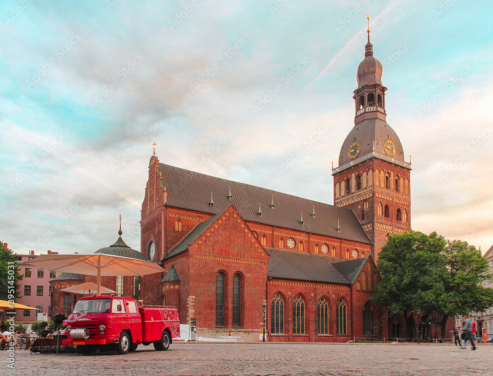 Obraz premium The Cathedral Church of Saint Mary in the historical center of Riga, Latvia.