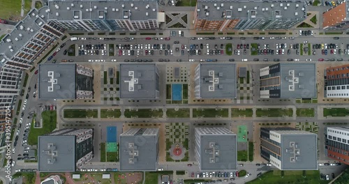 Top view of Modern Apartment in residential area of city