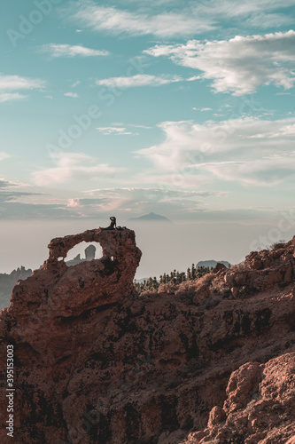 View of a sunset in the peak of Gran Canaria island