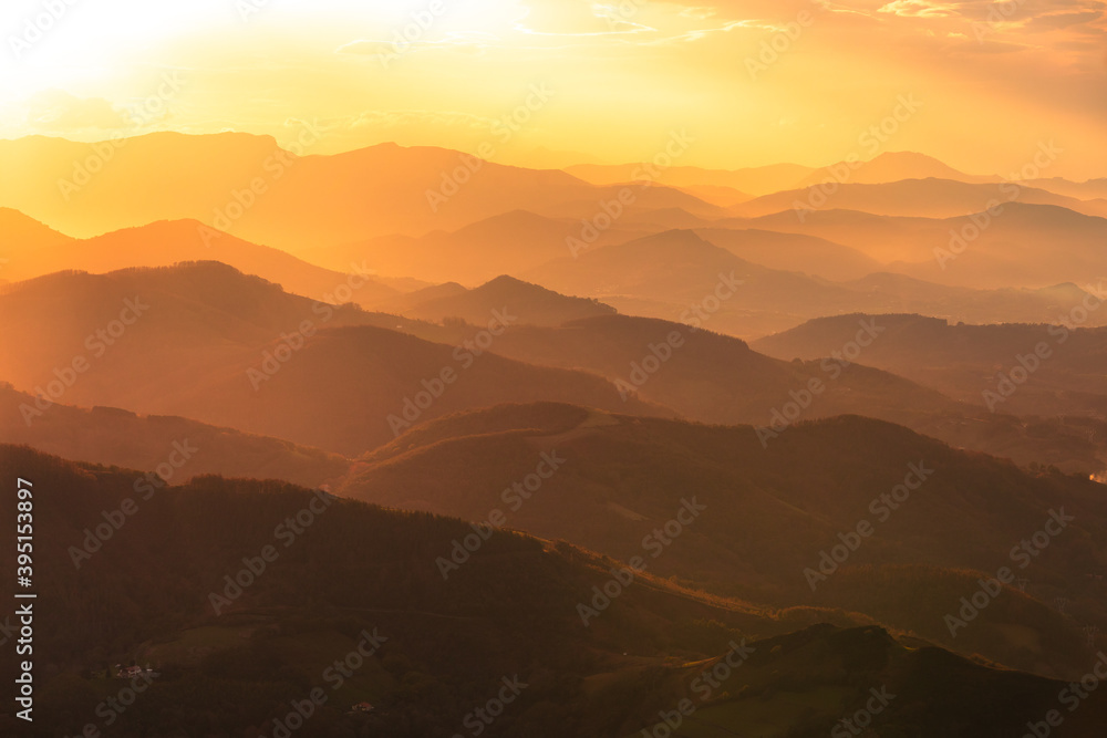 Hilly background  from the Basque Country.