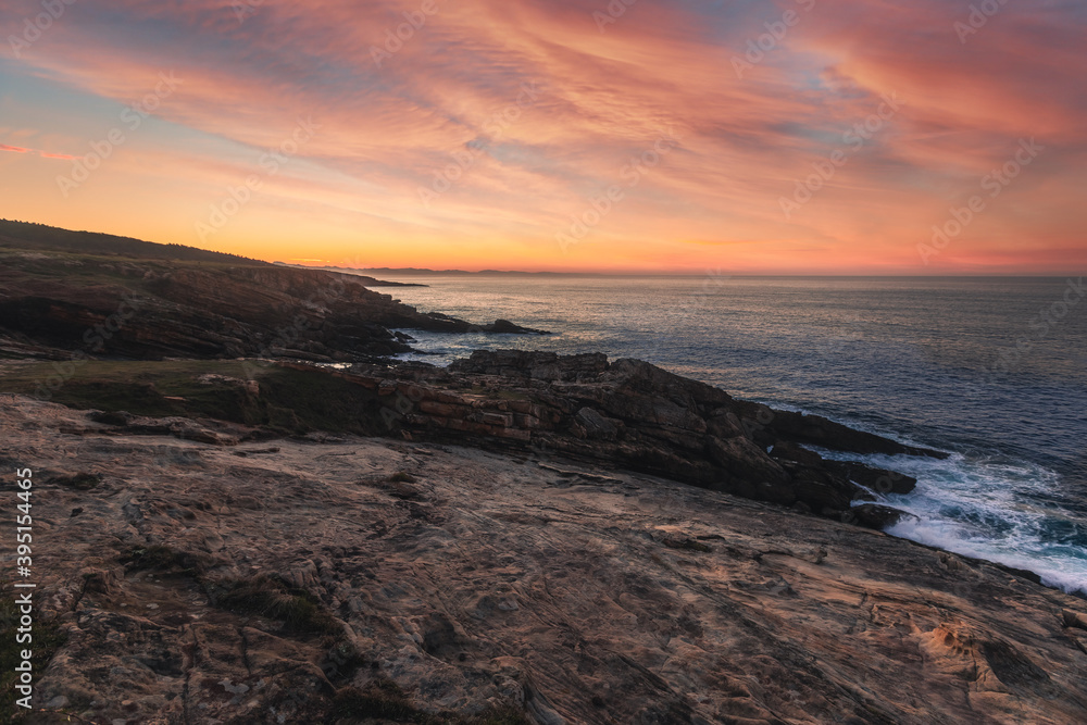 View from the coast of Jaizkibel mountain in Hondarribia, Basque Country.	