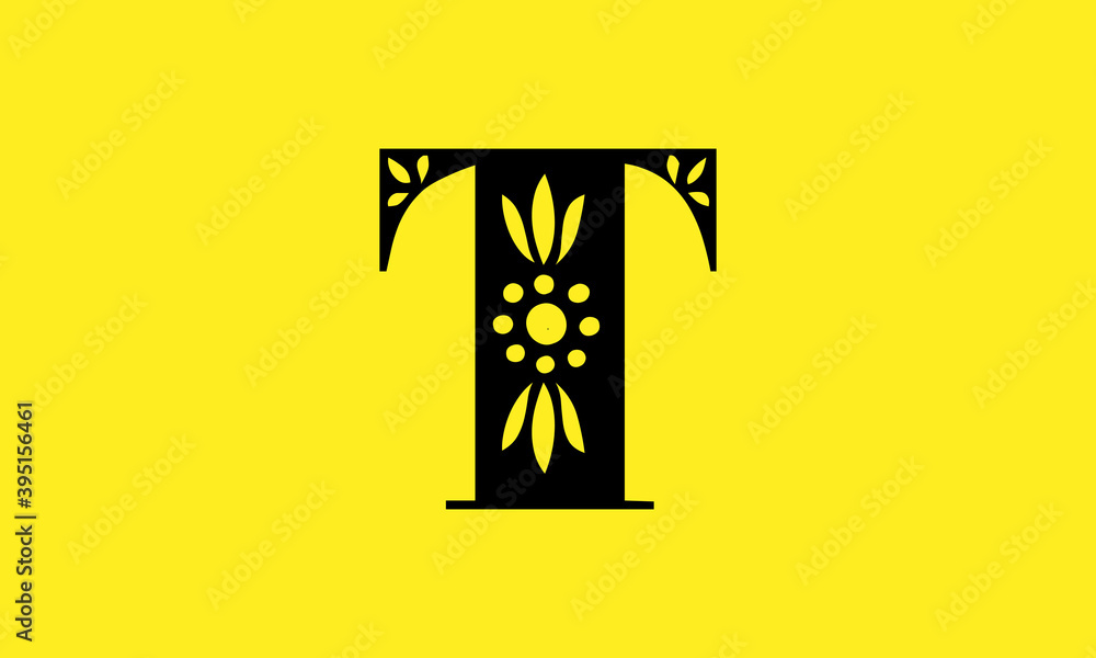 Fototapeta premium T flower logo design 