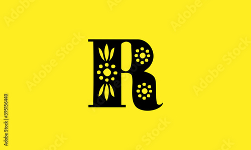 R flower logo design 