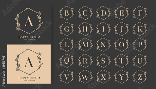 Decorative luxury wedding monogram logo alphabet set vector