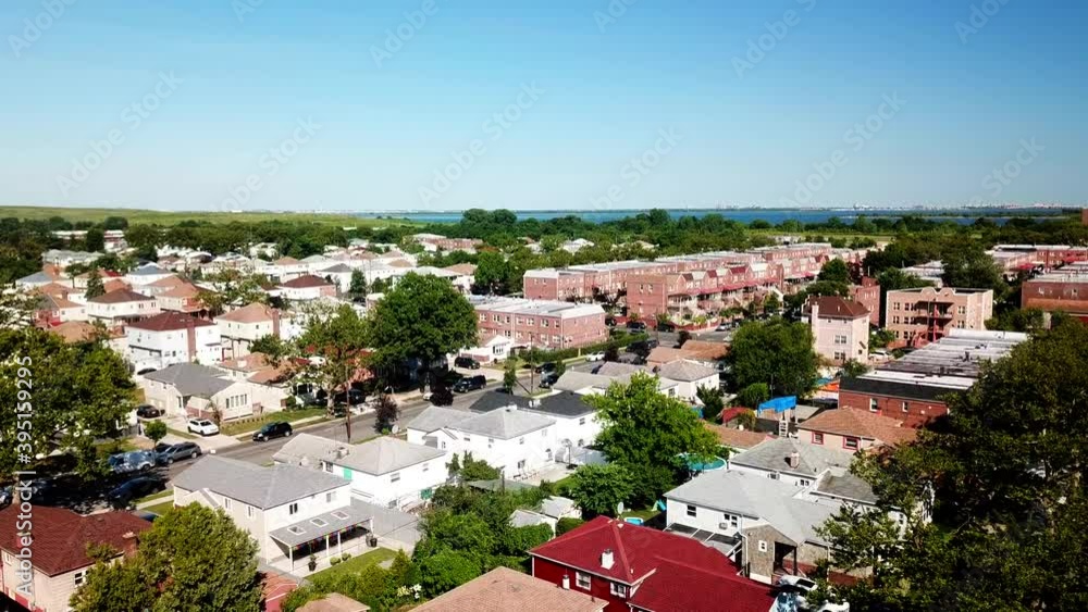 Crane Shot of Urban Homes in Canarsie Brooklyn Crane Shot of Urban Homes in Canarsie Brooklyn