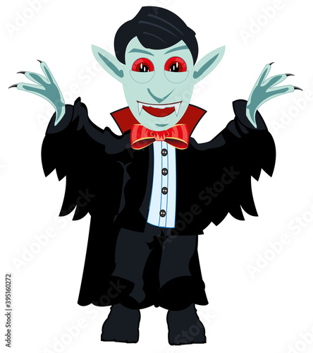 Vampire dracula on white background is insulated