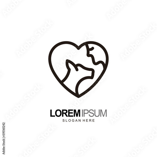 people pet logo, people and pet, combination logo design