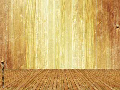 Elegant bright wooden wall and floor interior background
