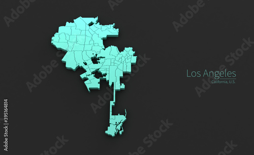 Los Andeles City Map. 3D Ma...