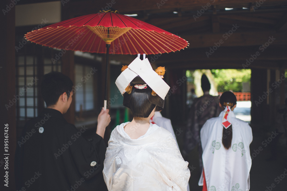 Photo Stock 神前式 儀式 巫女 結婚式 京都 日本文化 伝統 Adobe Stock