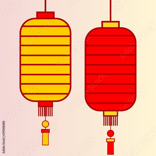 simple minimal chinese new year lanterns vector