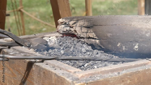 Wallpaper Mural blacksmith charcoal forge burning 4k Torontodigital.ca