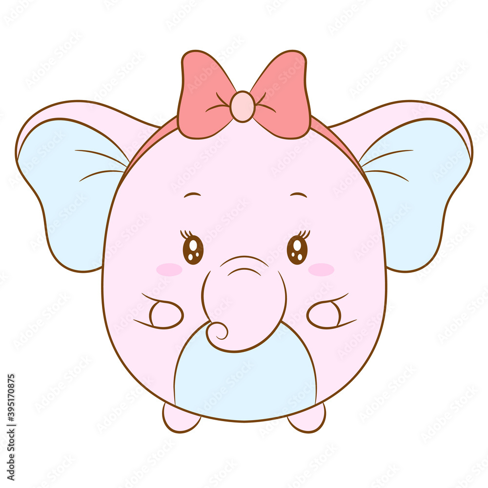 Naklejka premium cute drawing elephant animal sticker