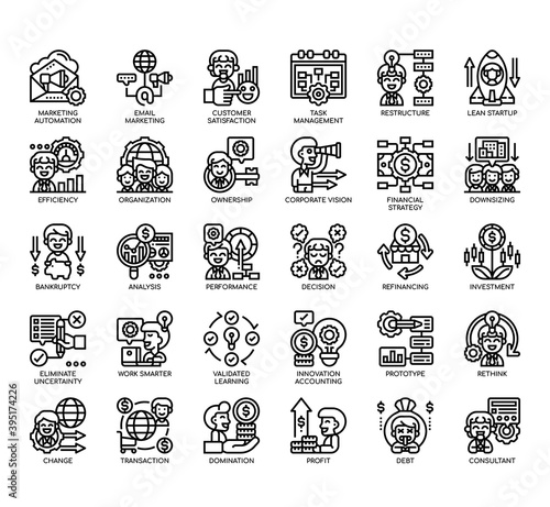 Set of Business Optimization thin line and pixel perfect icons for any web and app project.