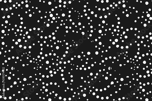Abstract black white image with long and short intermittent liquid lines made by brush. A monochrome image drawn by hand. Dirty shabby smears of black paint. Vector eps illustration.