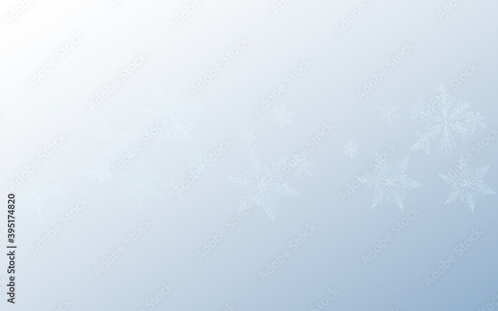 White Snowflake Vector Gray Background. Winter 