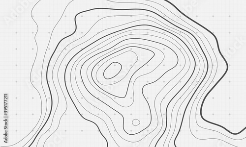 The stylized height of the topographic contour in lines and contours. Marine watershed. The concept of a conditional geography scheme and the water path. Vector illustration.