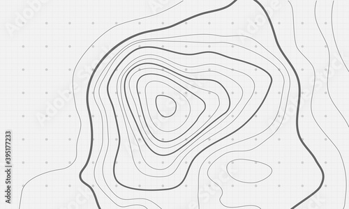 The stylized height of the topographic contour in lines and contours. Marine watershed. The concept of a conditional geography scheme and the water path. Vector illustration.