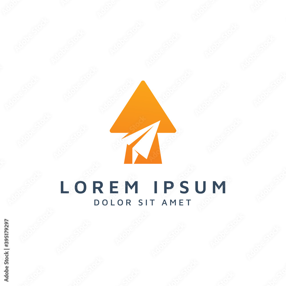 arrow and travel negative space logo design arrow and travel negative space logo design
